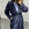 Trench Imperméable Bleu Marine