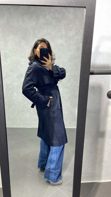 Trench Imperméable Bleu Marine