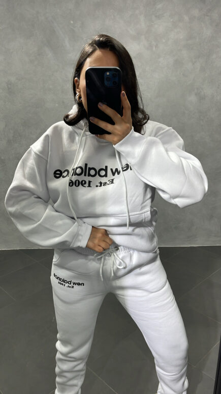 Ensemble sweat à capuche blanc