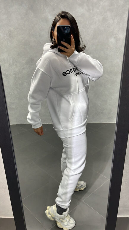 Ensemble sweat à capuche blanc