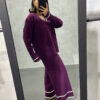 Ensemble Col V Mauve Aubergine