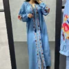 Robe Brodée Bleu Ciel