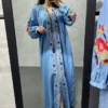 Robe Brodée Bleu Ciel